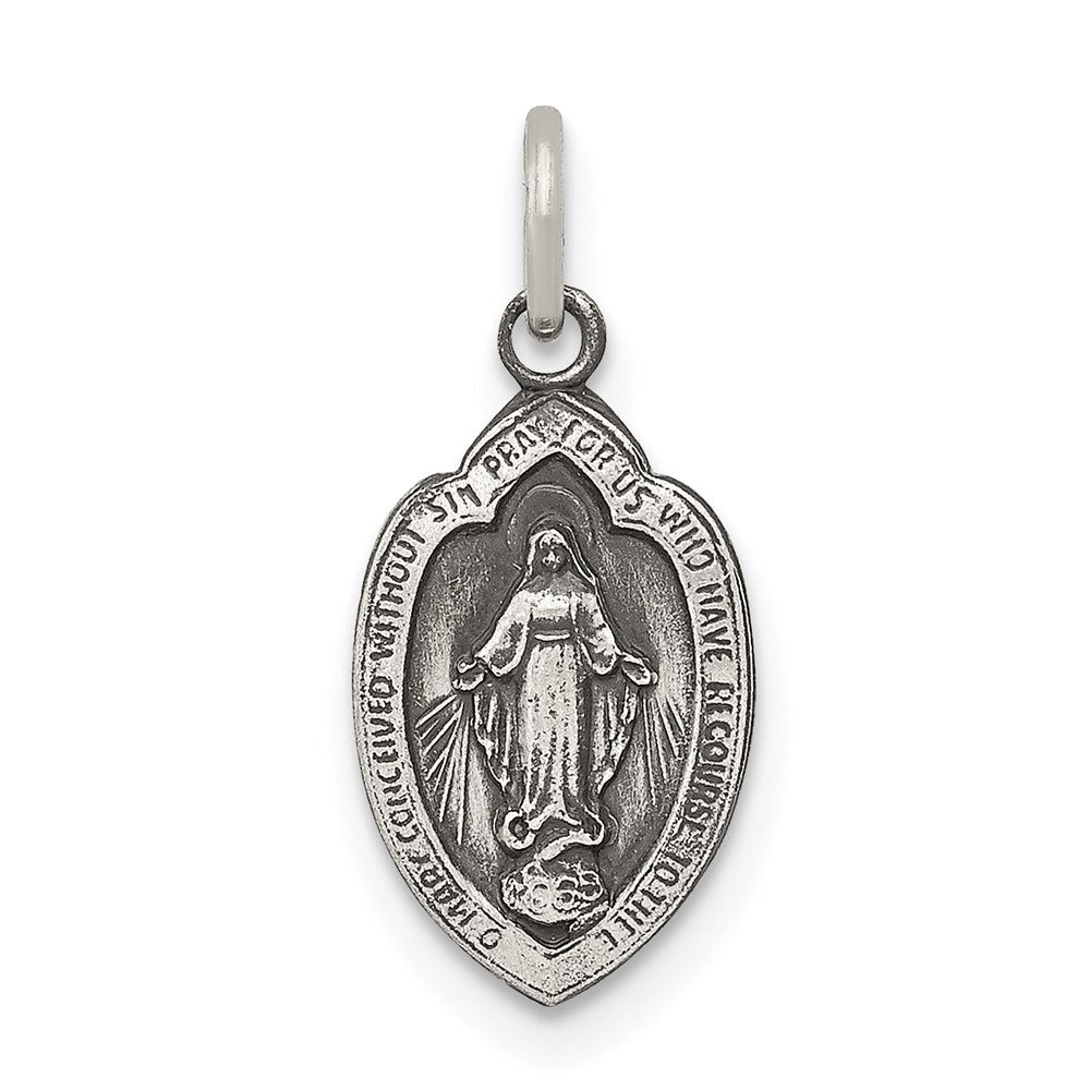 Sterling Silver Antiqued Miraculous Medal QC5502