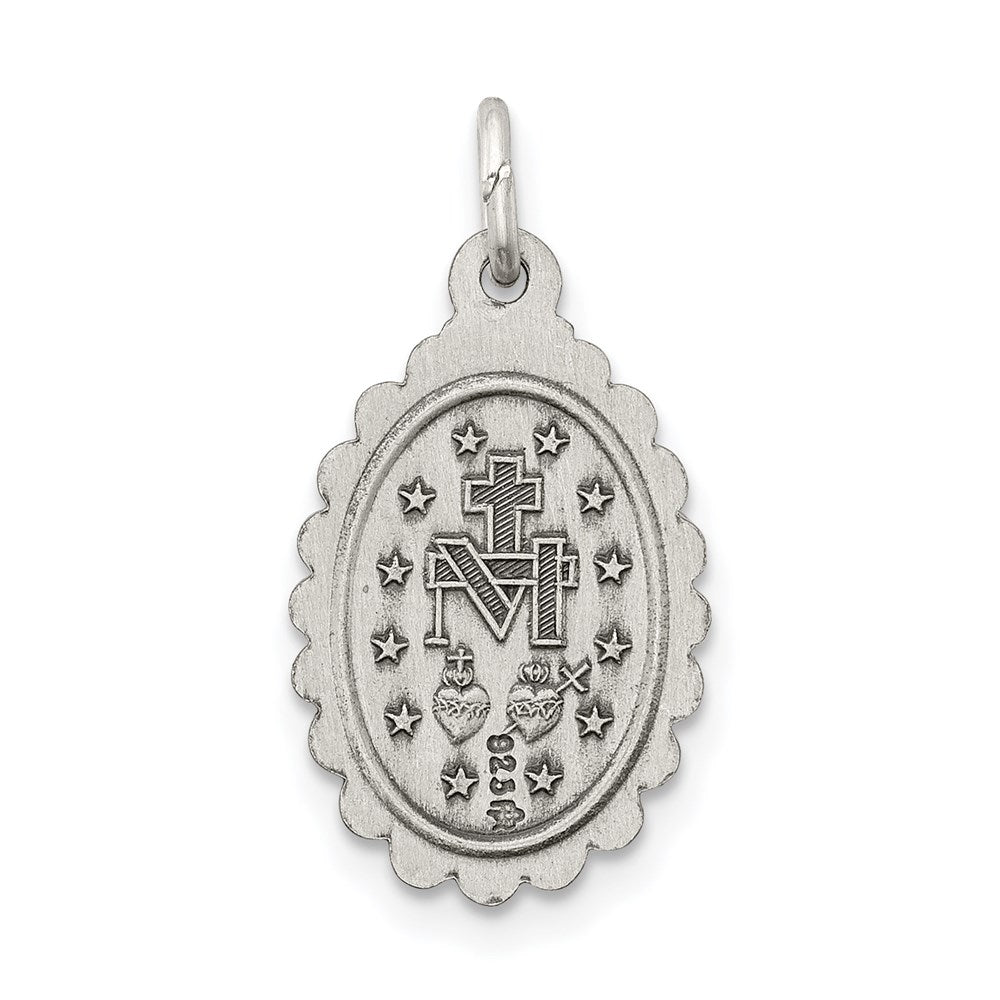 Sterling Silver Antiqued Miraculous Medal QC5512