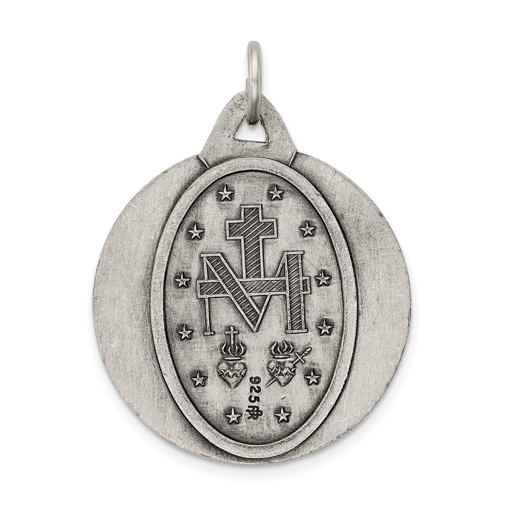Sterling Silver Antiqued Miraculous Medal QC5519