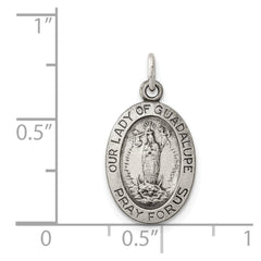 Sterling Silver Antiqued Our Lady of Guadalupe Medal QC5568