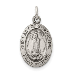 Sterling Silver Antiqued Our Lady of Guadalupe Medal QC5568