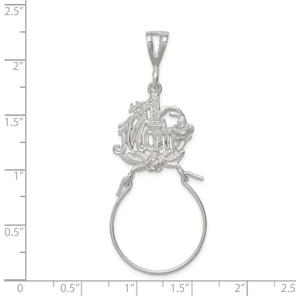 Sterling Silver #1 Mom Charm Holder QC558