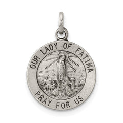 Sterling Silver Antiqued Our Lady of Fatima Medal QC5580