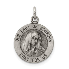 Sterling Silver Antiqued Our Lady of Sorrows Medal QC5581