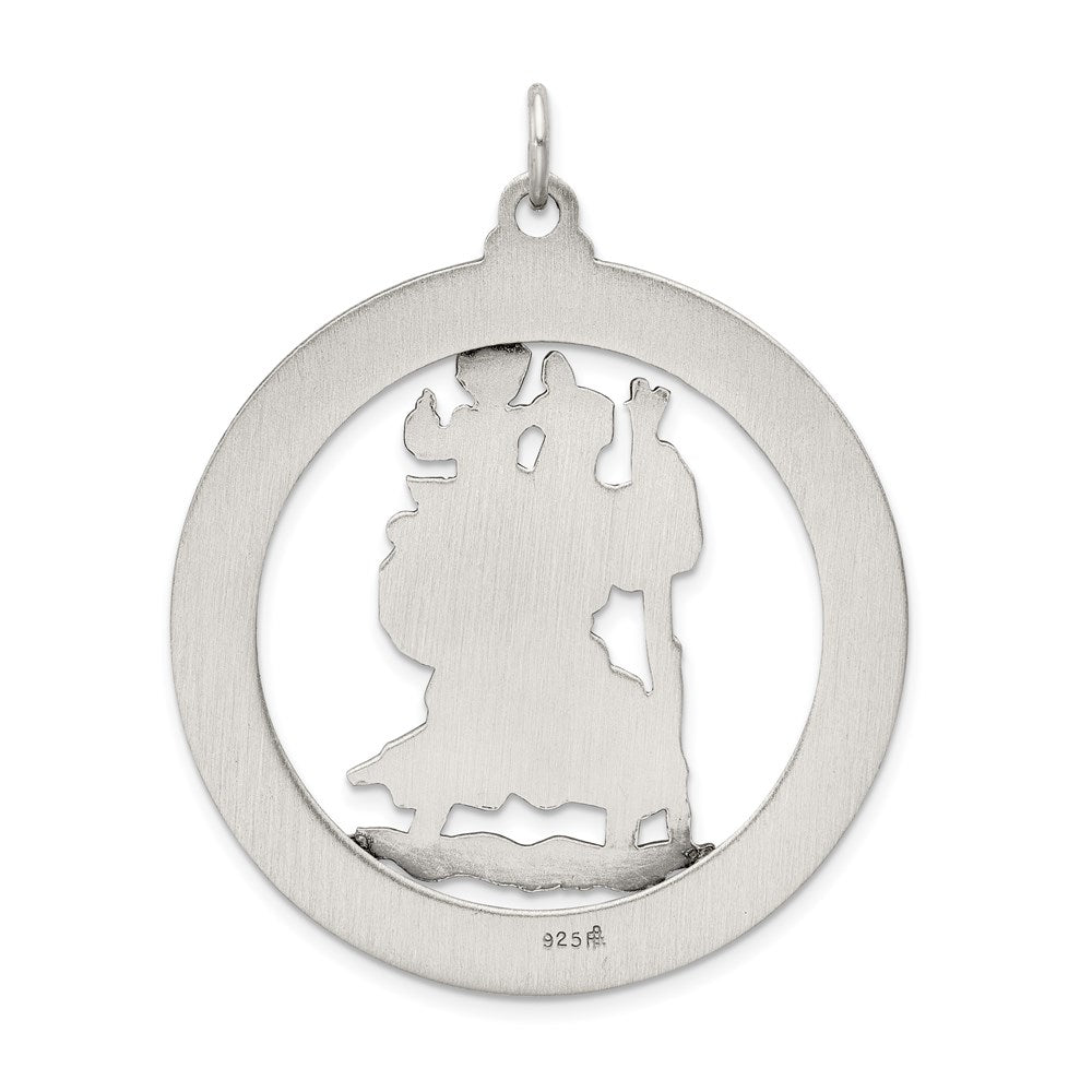 Sterling Silver Antiqued Saint Christopher Medal QC5599