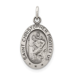 Sterling Silver Antiqued Saint Christopher Medal QC5601