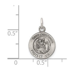 Sterling Silver Antiqued Saint Christopher Medal QC5602