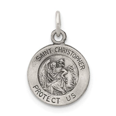 Sterling Silver Antiqued Saint Christopher Medal QC5602