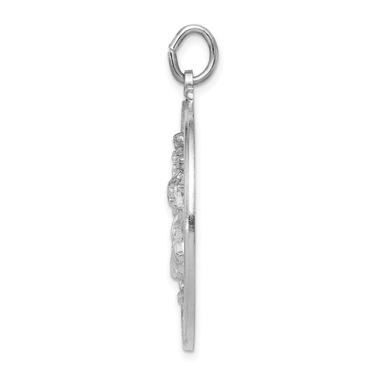 Sterling Silver Rhodium-plated Saint Christopher Medal QC5608