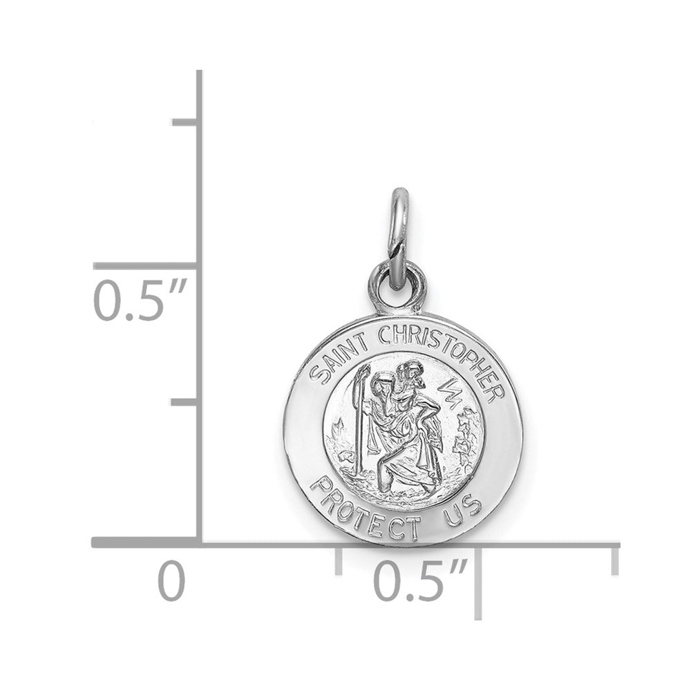 Sterling Silver Rhodium-plated Saint Christopher Medal QC5610