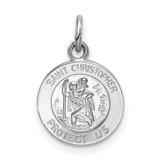 Sterling Silver Rhodium-plated Saint Christopher Medal QC5610