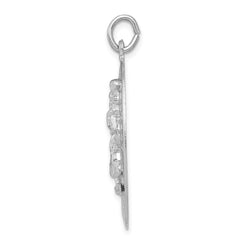 Sterling Silver Rhodium-plated Saint Christopher Medal QC5621