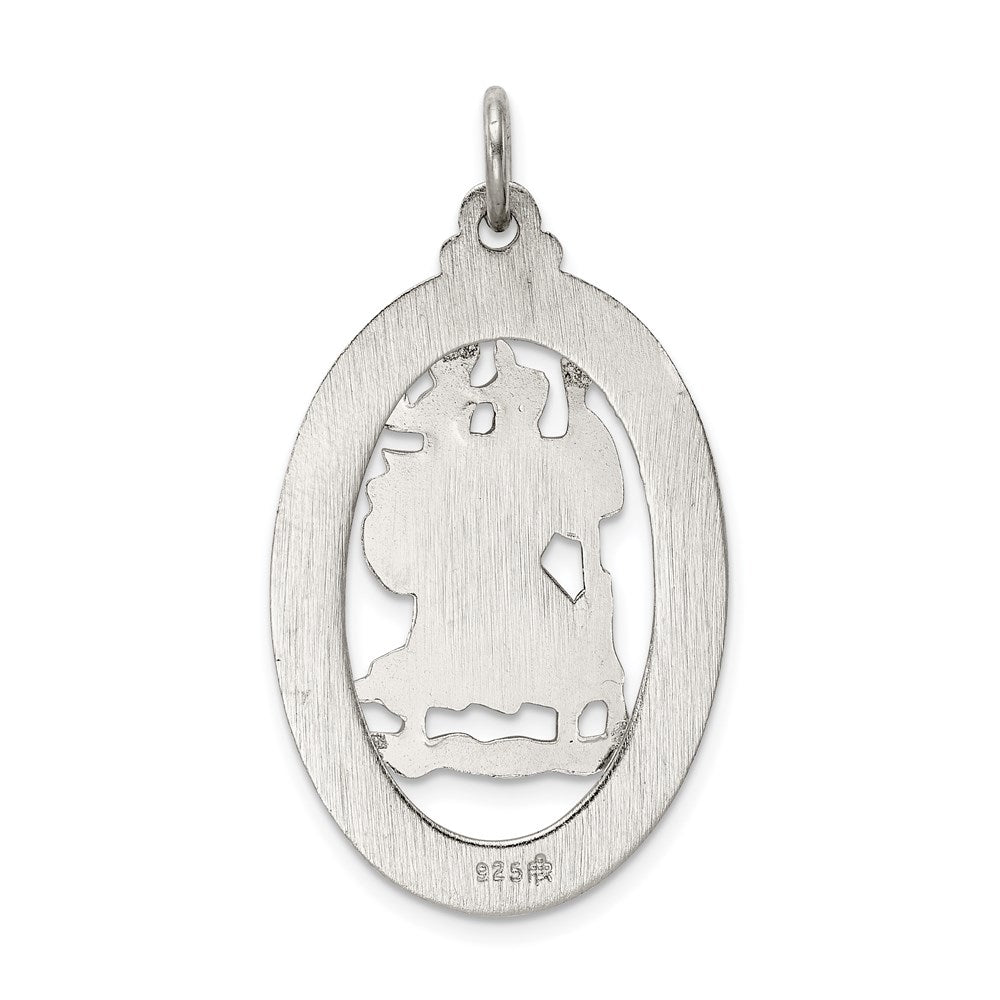Sterling Silver Rhodium-plated Saint Christopher Medal QC5621