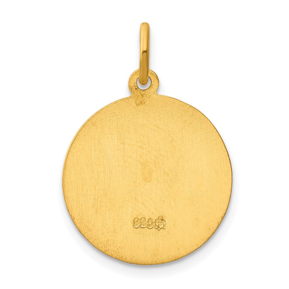 24k Gold-plated Sterling Silver Saint Christopher Medal QC5636