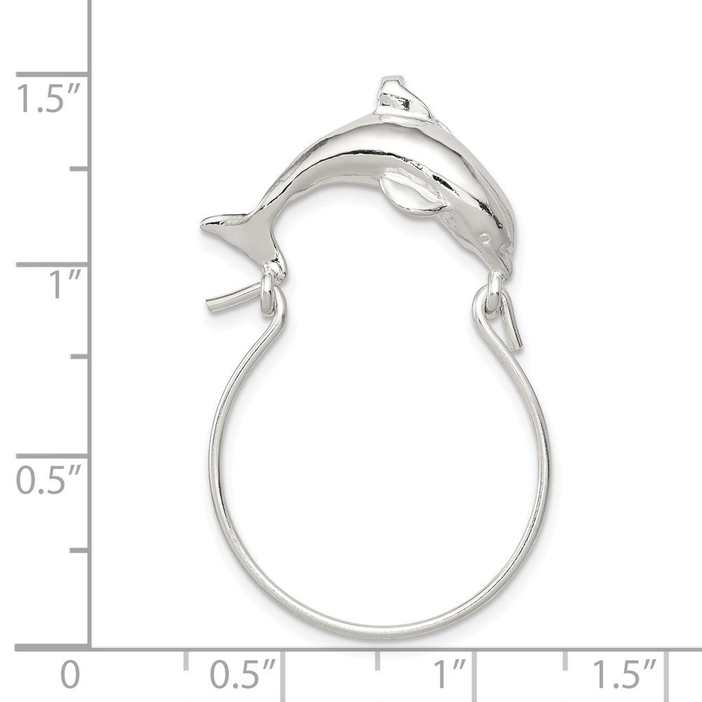 Sterling Silver Dolphin Charm Holder QC565