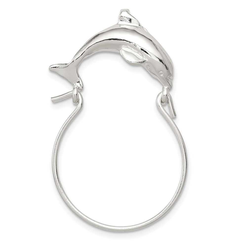 Sterling Silver Dolphin Charm Holder QC565