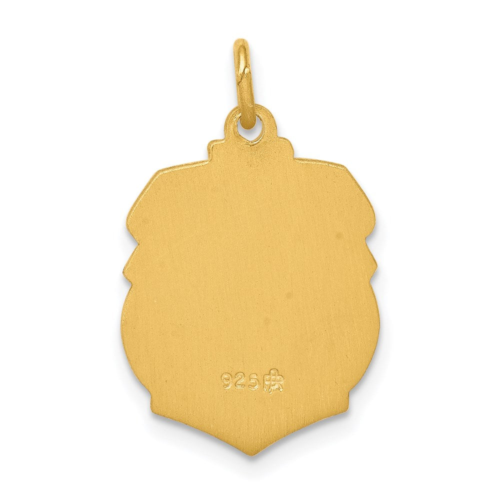 24k Gold-plated Sterling Silver Saint Michael Badge Medal QC5650