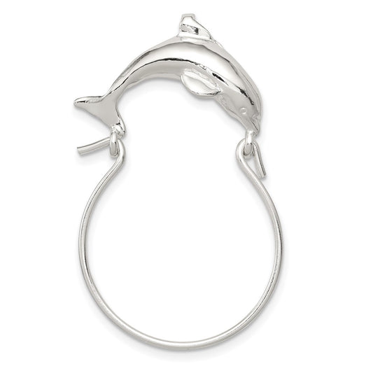 Sterling Silver Dolphin Charm Holder QC565