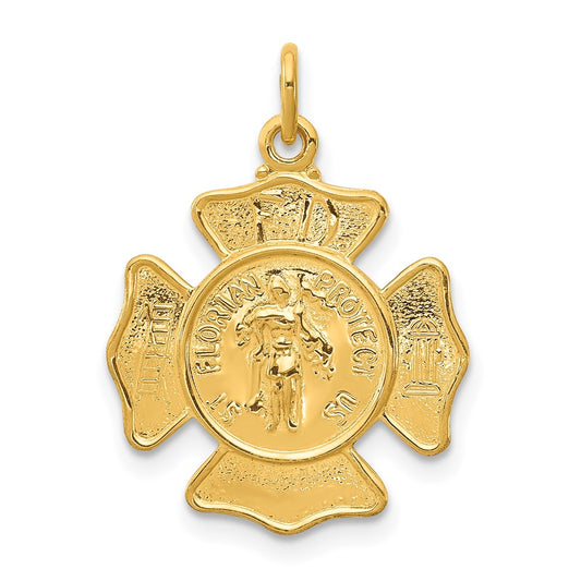 24k Gold-plated Sterling Silver Saint Florian Fireman's Badge Medal QC5665