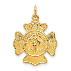24k Gold-plated Sterling Silver Saint Florian Fireman's Badge Medal QC5665