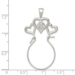 Sterling Silver Heart Charm Holder QC568