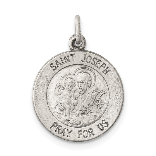 Sterling Silver Antiqued Saint Joseph Medal QC5684