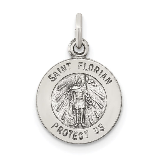 Sterling Silver Antiqued Saint Florian Medal QC5720