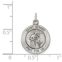 Sterling Silver Antiqued Saint Gerard Medal QC5728