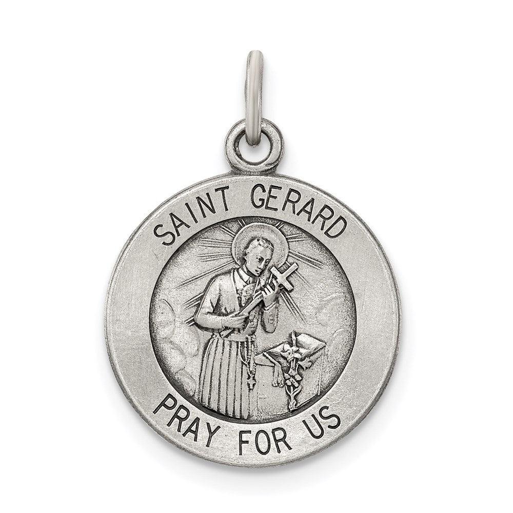 Sterling Silver Antiqued Saint Gerard Medal QC5728