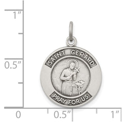 Sterling Silver Antiqued St. Gerard Medal Pendant QC5729
