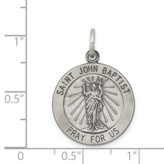 Sterling Silver Antiqued Saint John the Baptist Medal QC5734