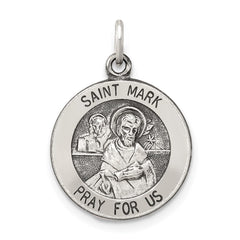 Sterling Silver Antiqued Saint Mark Medal QC5736