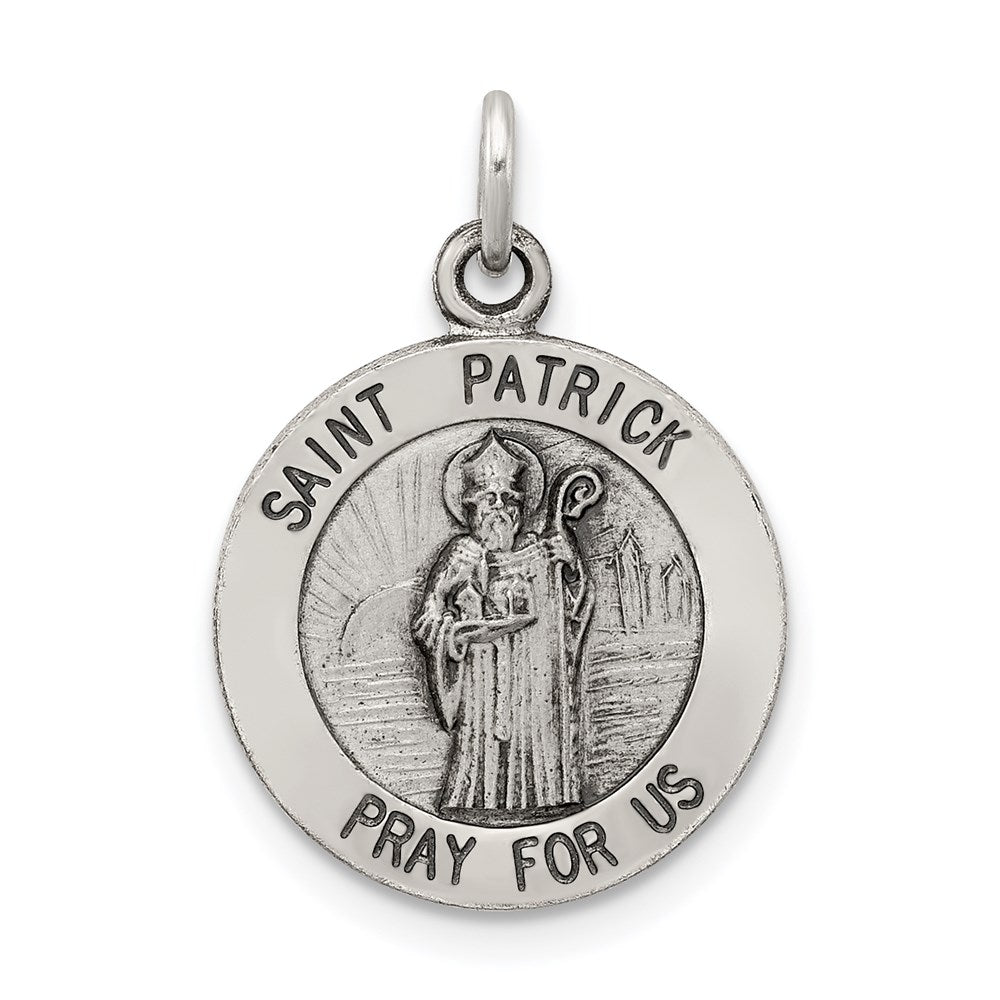 Sterling Silver Antiqued Saint Patrick Medal QC5746