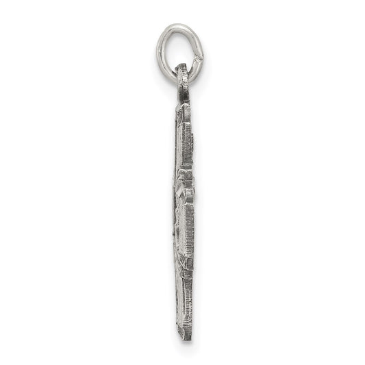 Sterling Silver Antiqued Reversible 4-way Medal QC5806