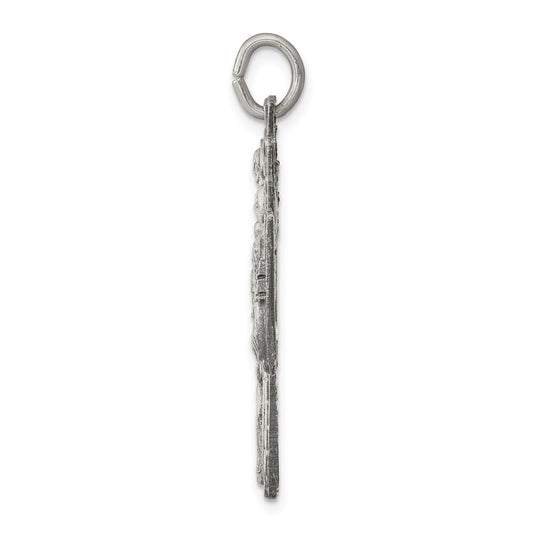 Sterling Silver Antiqued Reversible 4-way Medal QC5808