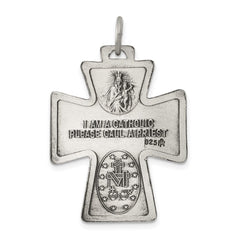 Sterling Silver Antiqued Reversible 4-way Medal QC5808
