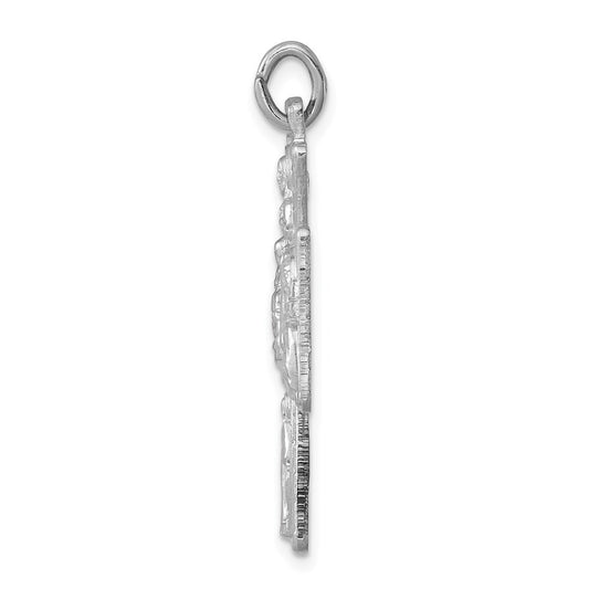 Sterling Silver Rhodium-plated Reversible 4-way Medal QC5809