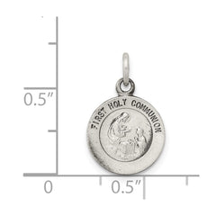 Sterling Silver Antiqued First Holy Communion Medal QC5822
