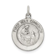 Sterling Silver Antiqued First Holy Communion Medal QC5823