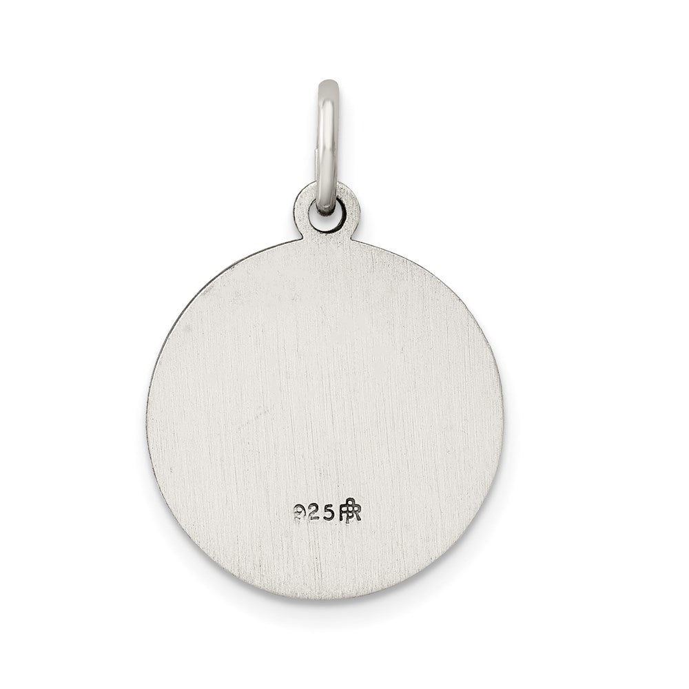 Sterling Silver Antiqued Polished/Matte Holy Communion Pendant QC5824