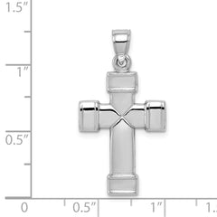 Sterling Silver Rhodium-plated Hollow Reversible Cross Pendant QC5838