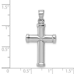 Sterling Silver Rhodium-plated Hollow Reversible Cross Pendant QC5839