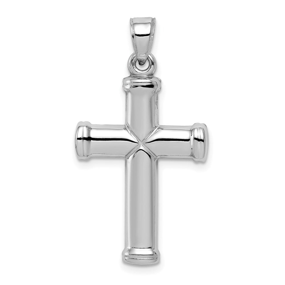 Sterling Silver Rhodium-plated Hollow Reversible Cross Pendant QC5839