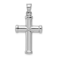 Sterling Silver Rhodium-plated Hollow Reversible Cross Pendant QC5839