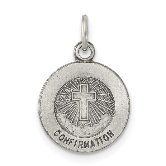Sterling Silver Antiqued Confirmation Medal QC5902