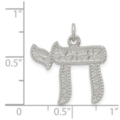 Sterling Silver Rhodium-plated Chai Pendant QC5915