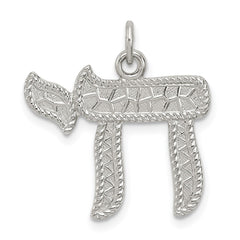 Sterling Silver Rhodium-plated Chai Pendant QC5915