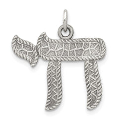 Sterling Silver Antiqued Chai Pendant QC5916