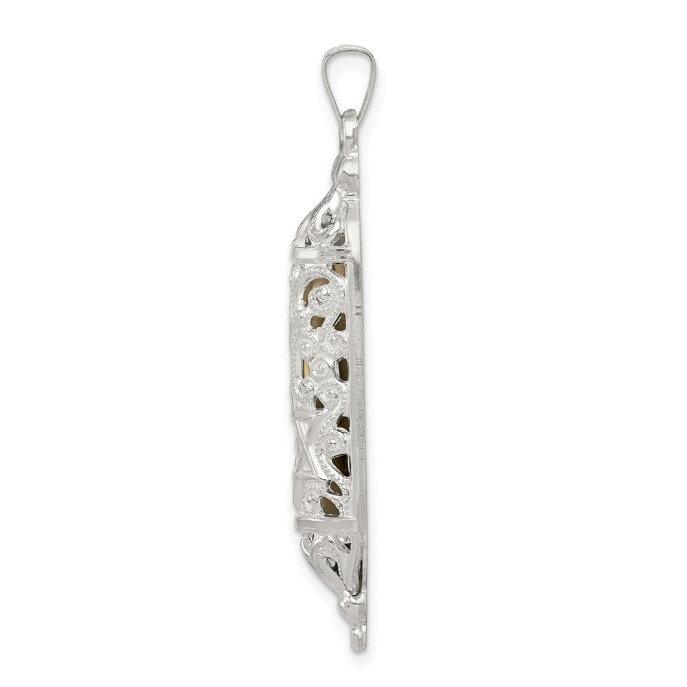 Sterling Silver Fancy Mezuzah Pendant QC5931