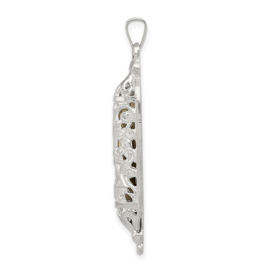 Sterling Silver Fancy Mezuzah Pendant QC5931